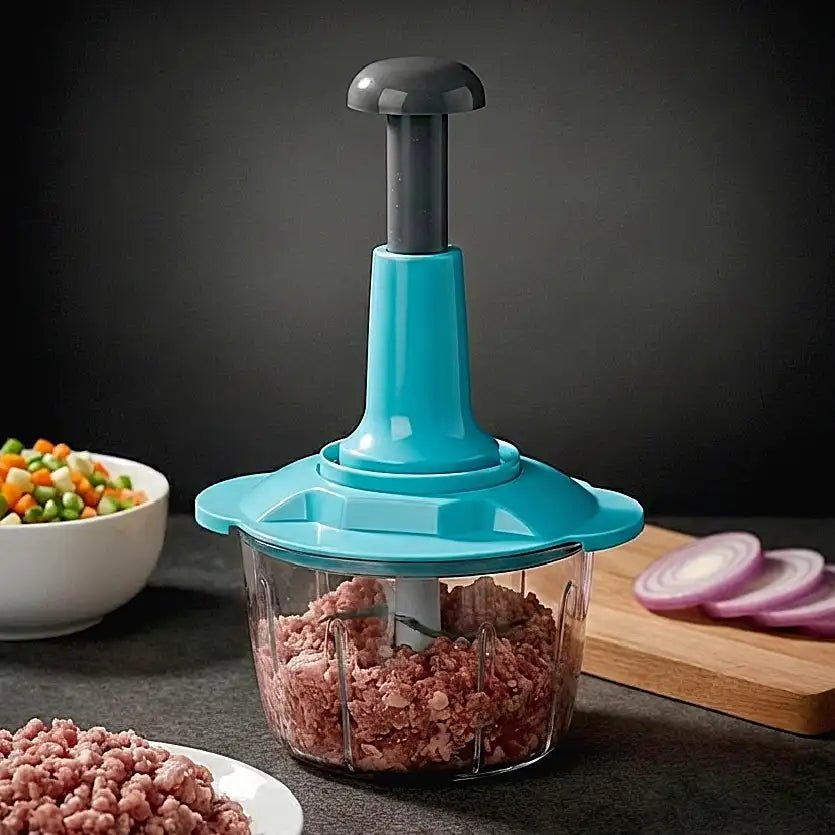 Multi-Functional Hand Press Manual Plastic Chopper 1.5L
